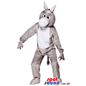 Funny Plain Grey Donkey Plush Mascot With A White Belly -