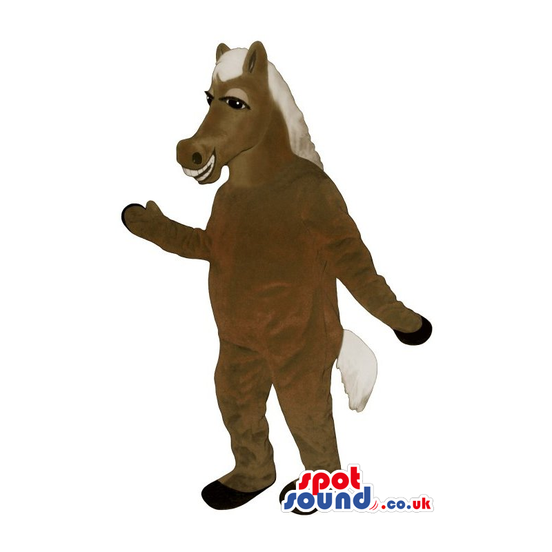 Customizable Brown Horse Plush Mascot With White Hair - Custom