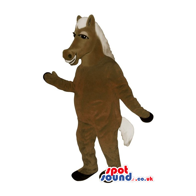 Customizable Brown Horse Plush Mascot With White Hair - Custom Customizable Brown Horse Plush Mascot With White Hair - Custom