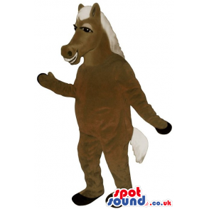 Customizable Brown Horse Plush Mascot With White Hair - Custom