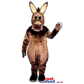 Customizable All Brown Donkey Mascot With Beige Ears - Custom