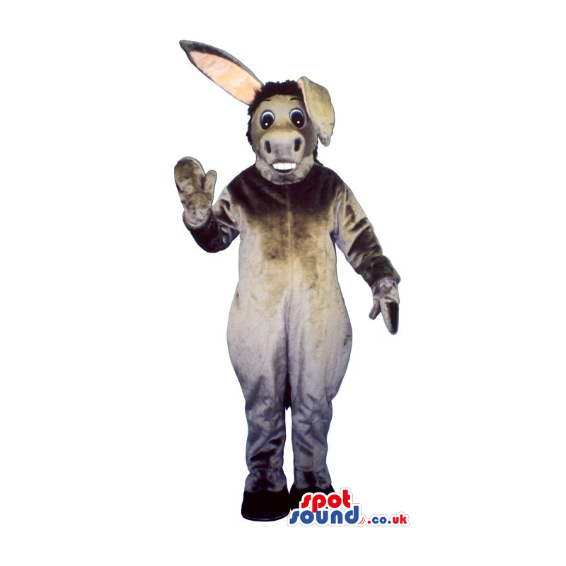 Customizable All Grey Donkey Mascot With Long Ears - Custom