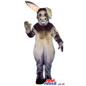 Customizable All Grey Donkey Mascot With Long Ears - Custom