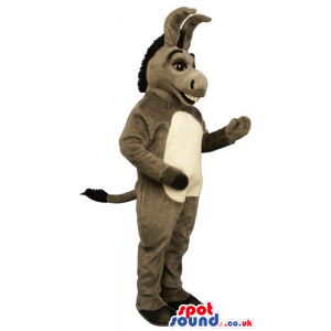 Customizable Grey Donkey Mascot With A White Belly - Custom