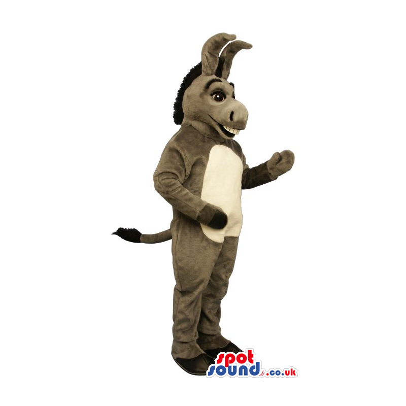 Customizable Grey Donkey Mascot With A White Belly - Custom