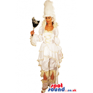 Marie Antoinette Adult Costume Disguise With White Whig -