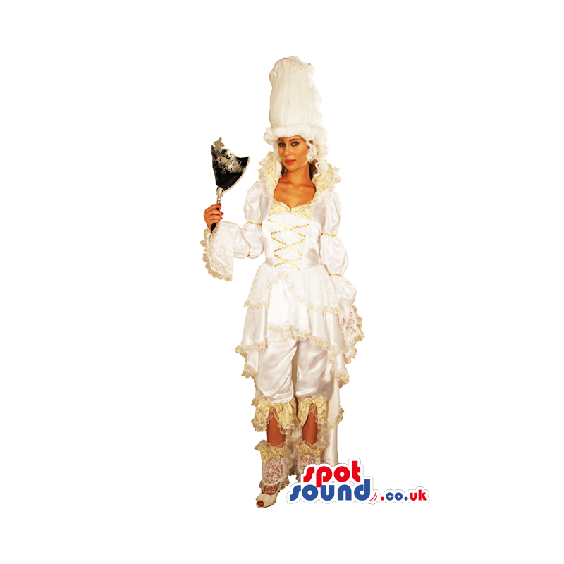 Marie Antoinette Adult Costume Disguise With White Whig -