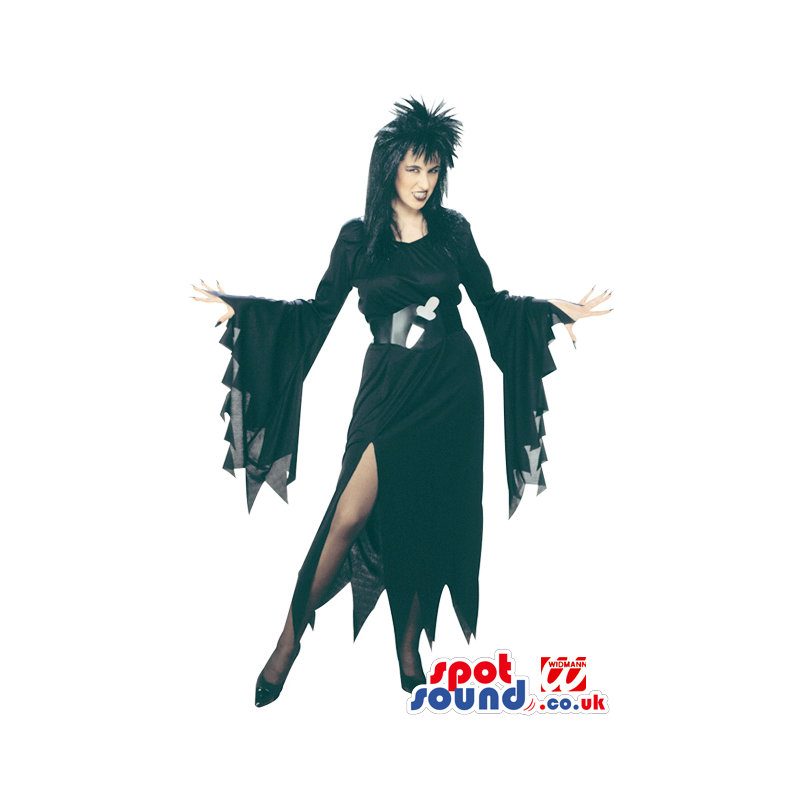 Adult Black Witch Costume Disguise With Black Whig - Custom