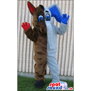 Half Brown Donkey And Half White Elephant Plush Mascot - Custom