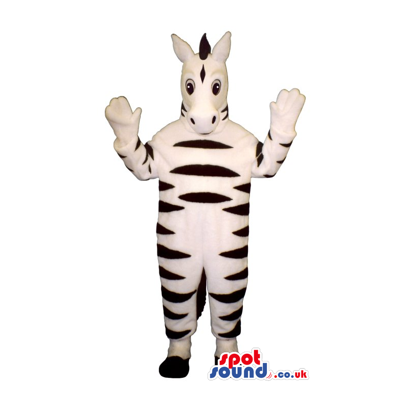 Customizable Zebra Animal Plush Mascot With More White Than