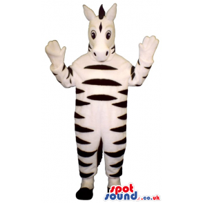 Customizable Zebra Animal Plush Mascot With More White Than