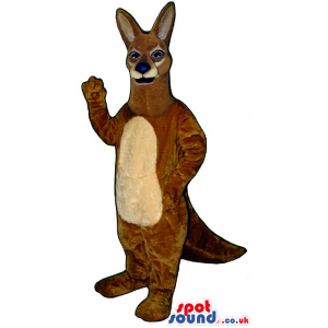 Brown Kangaroo Plush Animal Mascot With A Beige Belly - Custom