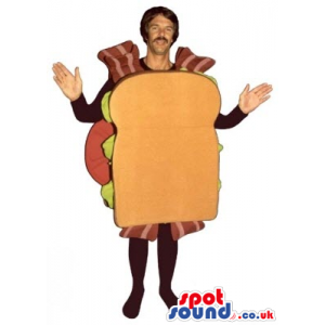 Big Sandwich Mascot Or Adult Costume With Many Ingredients -