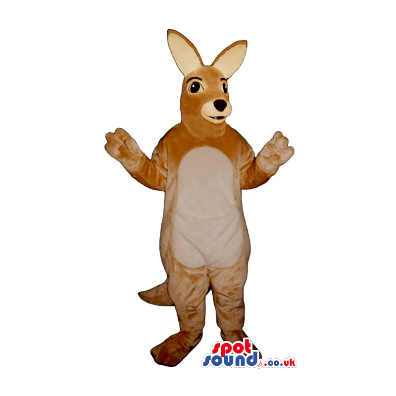 Customizable Brown Kangaroo Mascot With A Beige Belly - Custom