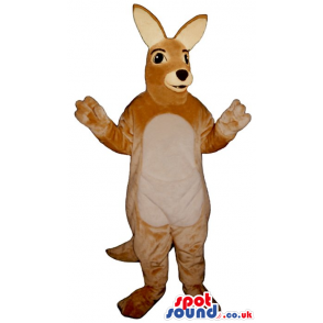 Customizable Brown Kangaroo Mascot With A Beige Belly - Custom