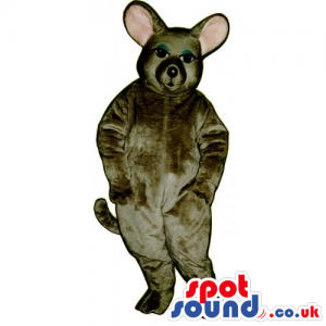 Customizable Plain All Grey Mouse Animal Plush Mascot - Custom