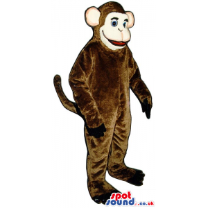 Brown Monkey Plush Mascot With A Beige Face And Ears - Custom