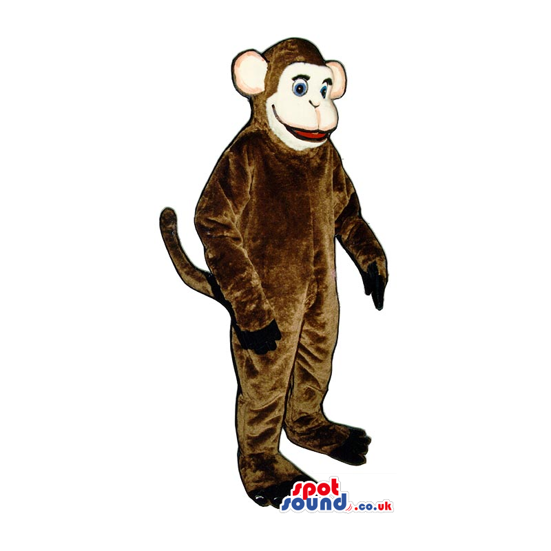 Brown Monkey Plush Mascot With A Beige Face And Ears - Custom