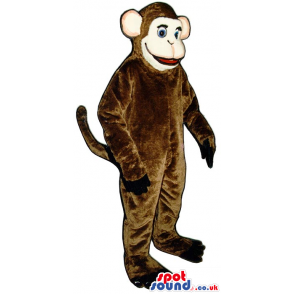 Brown Monkey Plush Mascot With A Beige Face And Ears - Custom