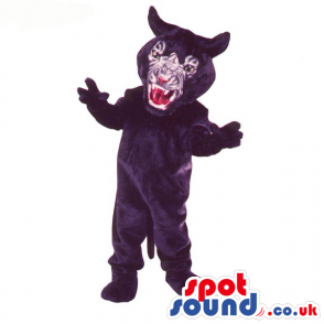 Wild Black Panther Animal Plush Mascot With An Angry Face -