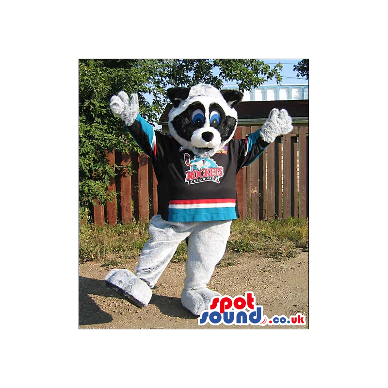 Cute Panda Bear Animal Plush Mascot Wearing Sports Shirt -