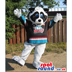 Cute Panda Bear Animal Plush Mascot Wearing Sports Shirt -