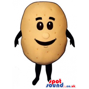 Funny Cute Potato Vegetable Food Mascot With Big Smile - Custom