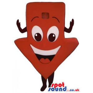 Cool Big Red Arrow Symbol Plush Mascot With Funny Face - Custom