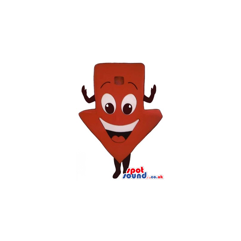 Cool Big Red Arrow Symbol Plush Mascot With Funny Face - Custom