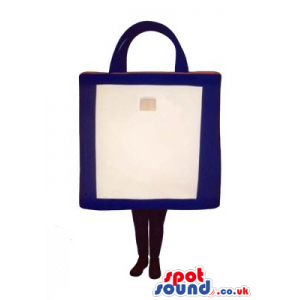 Original White And Blue Shopping Bag Mascot With No Face -