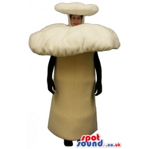 Big Forest Beige Mushroom Plush Mascot Or Halloween Costume -