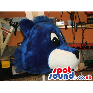 Blue And White Big Bear Mascot Plush Head - Custom Mascots