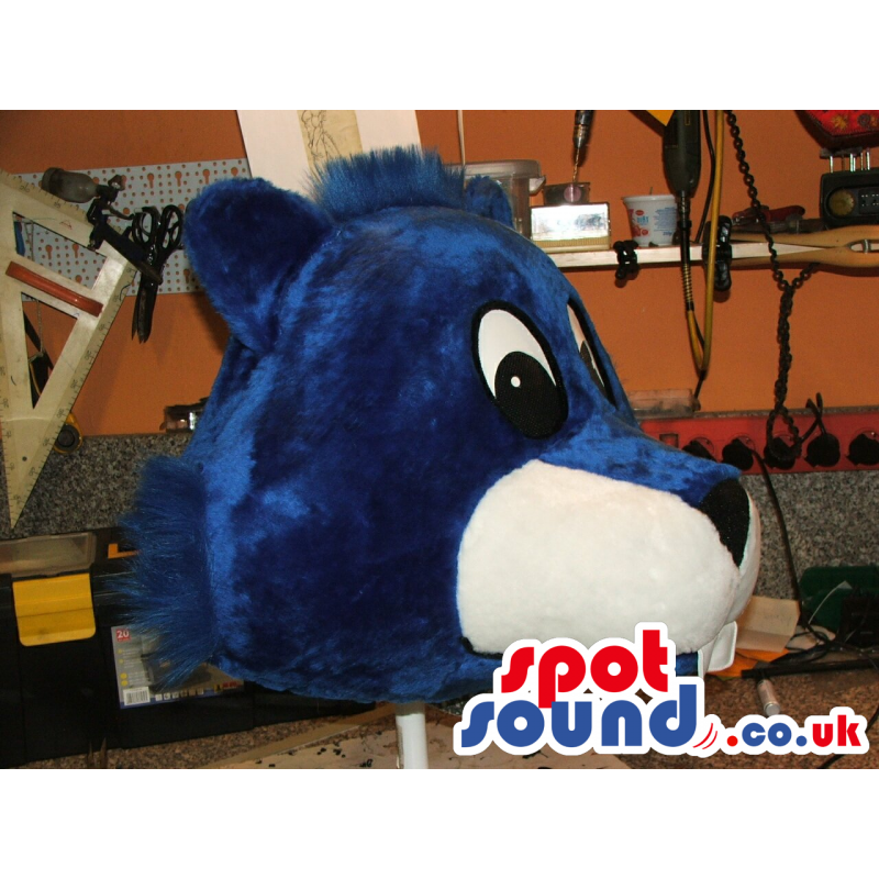 Blue And White Big Bear Mascot Plush Head - Custom Mascots