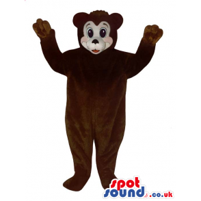 Cute Dark Brown Plush Bear Mascot With A White Face - Custom