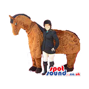 Brown Horse Animal Plush Mascot Standing On All Fours - Custom