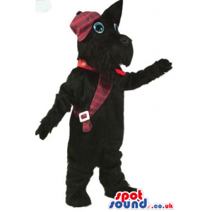 Scottish Terrier Dog Plush Mascot Wearing Scottish Garments -