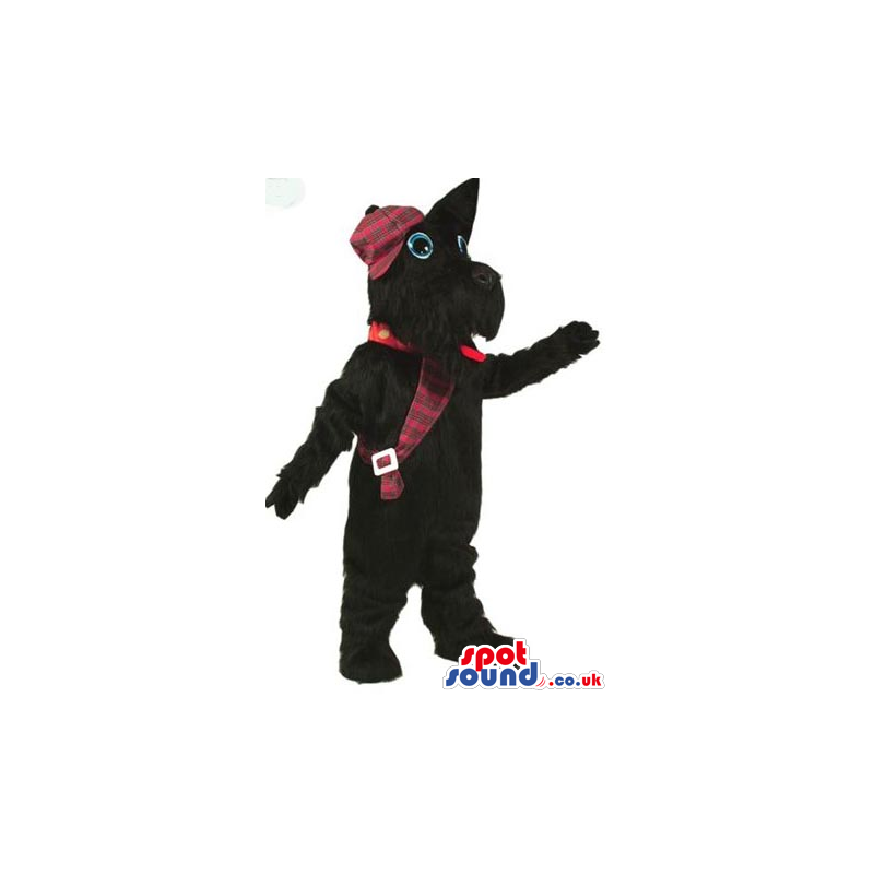 Scottish Terrier Dog Plush Mascot Wearing Scottish Garments -