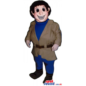 Man Character Mascot Dressed In A Jacket And Sweater - Custom