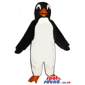 Penguin Bird Plush Mascot With An Orange Beak And Legs - Custom