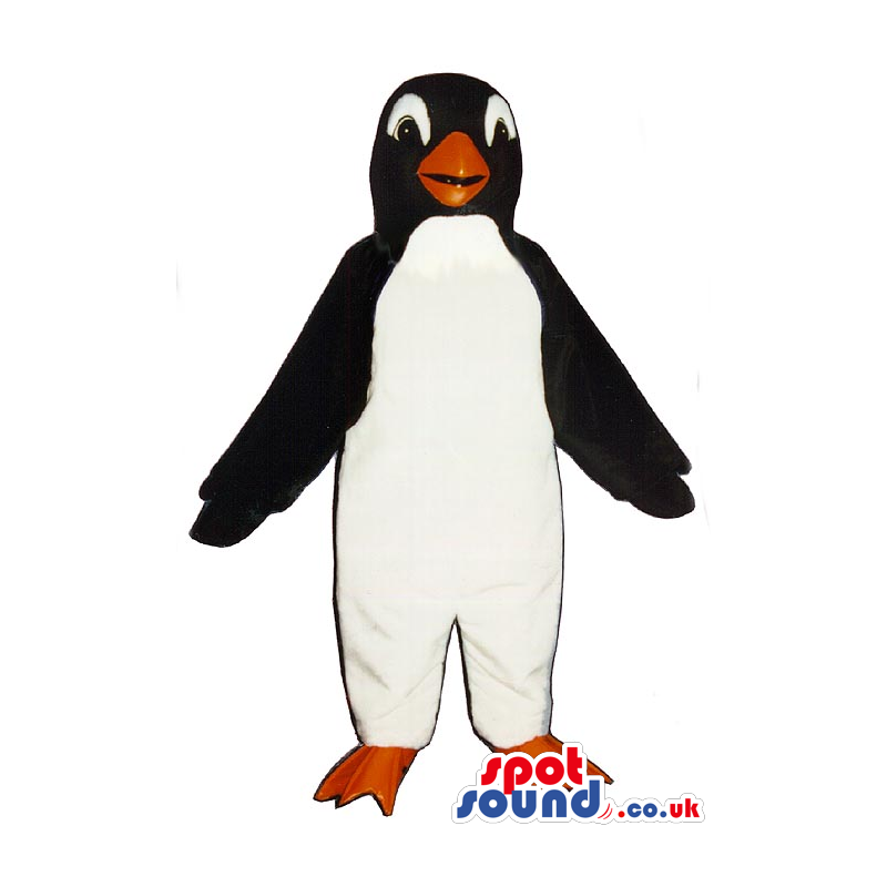 Penguin Bird Plush Mascot With An Orange Beak And Legs - Custom