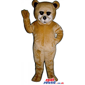 Cute Light Brown Teddy Bear Mascot With Black Eyelashes -