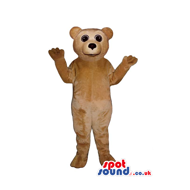 Light Brown Bear Animal Plush Mascot With Round Eyes - Custom