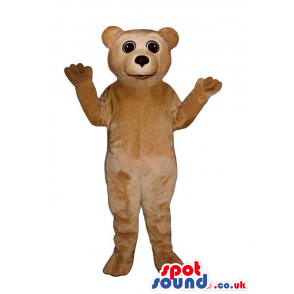 Light Brown Bear Animal Plush Mascot With Round Eyes - Custom