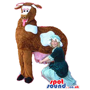 Original Brown Cow Animal Plush Mascot On All Fours - Custom