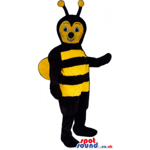 Bee Insect Plush Mascot With Yellow Wings And Face - Custom