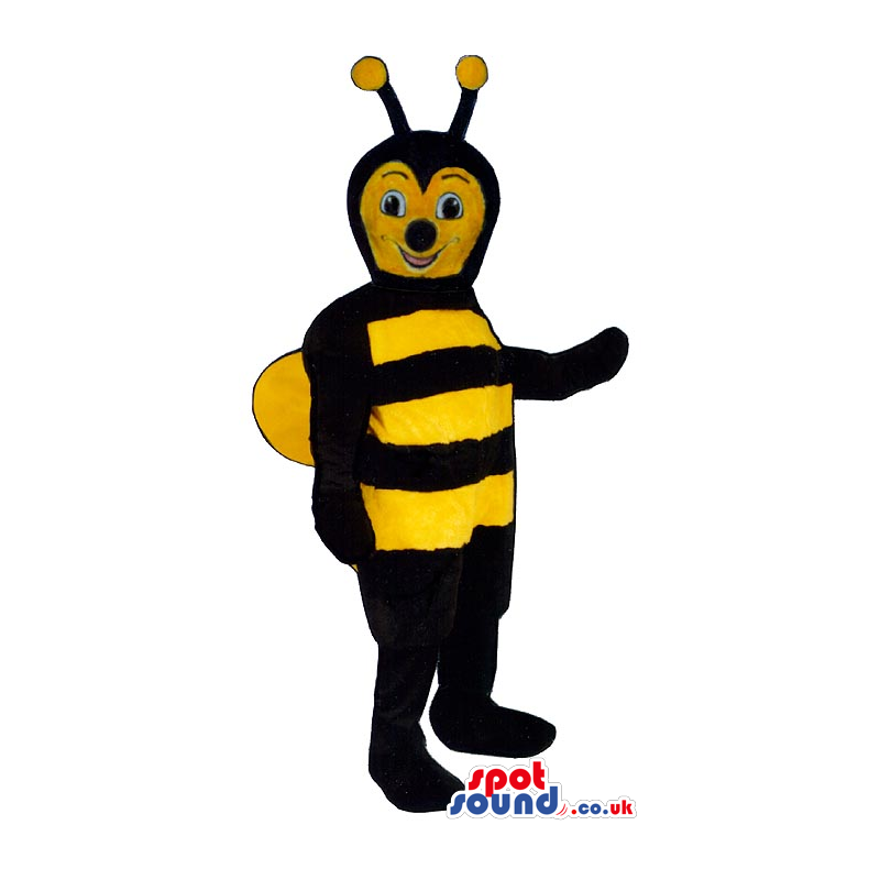 Bee Insect Plush Mascot With Yellow Wings And Face - Custom