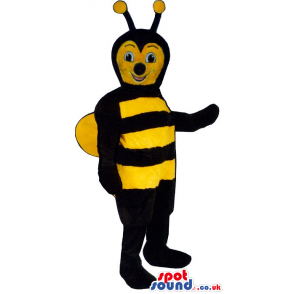 Bee Insect Plush Mascot With Yellow Wings And Face - Custom