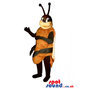 Cute Brown Bug Plush Mascot With Six Legs And Antennae - Custom