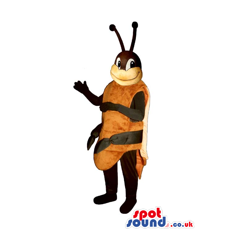 Cute Brown Bug Plush Mascot With Six Legs And Antennae - Custom
