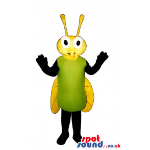 Cute Green And Yellow Bug Plush Mascot With Funny Face - Custom